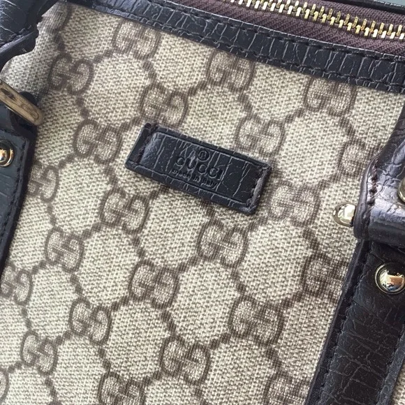 Authentic Gucci Monogram GG Plus Boston Top Zip Tote - Picture 7 of 16